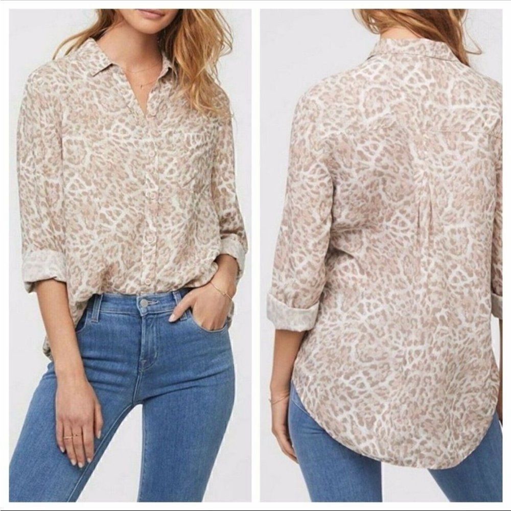 Beachlunchlounge Alanna Cheetah Print Blouse